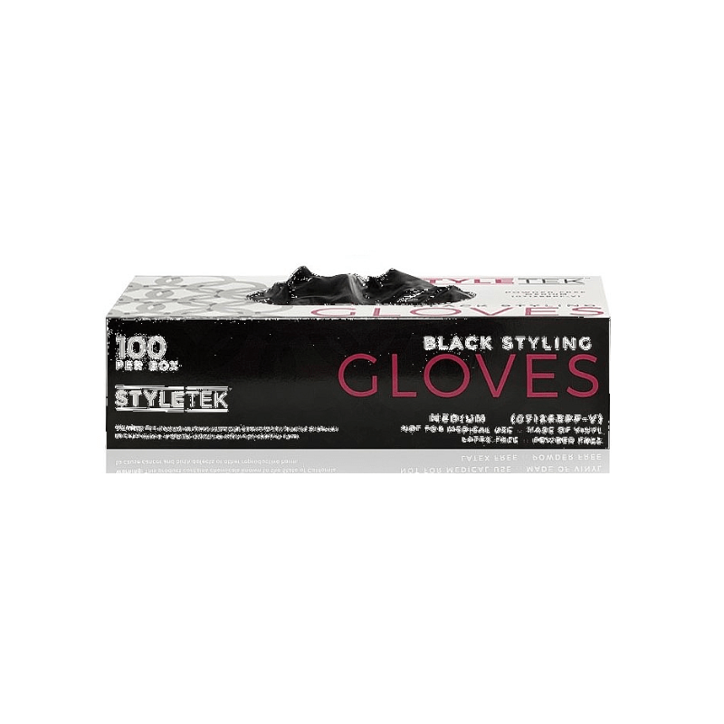 Styletek Black Powder Free Gloves 100ct (Runway) - Styletek | Available at Studio 360 Salon, Chatham, NJ