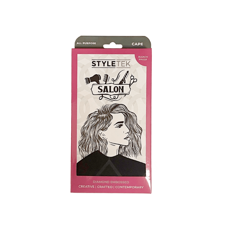 Styletek Embossed Black All-Purpose Cape 45x60 - Styletek | Available at Studio 360 Salon, Chatham, NJ