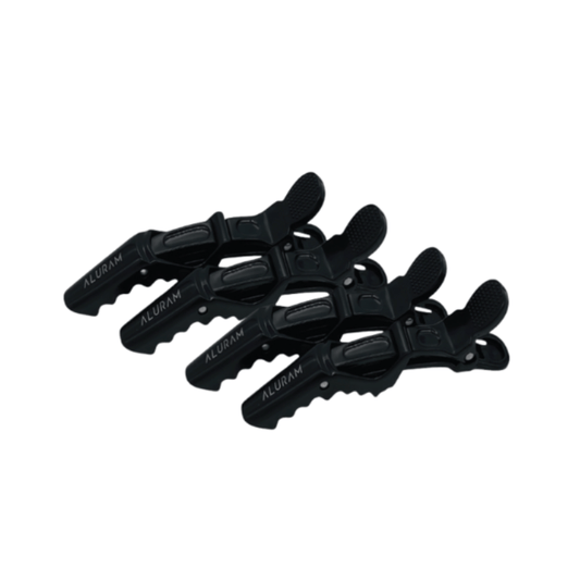 Aluram Alligator Clips Black Pack of 4 - Aluram | Available at Studio 360 Salon, Chatham, NJ