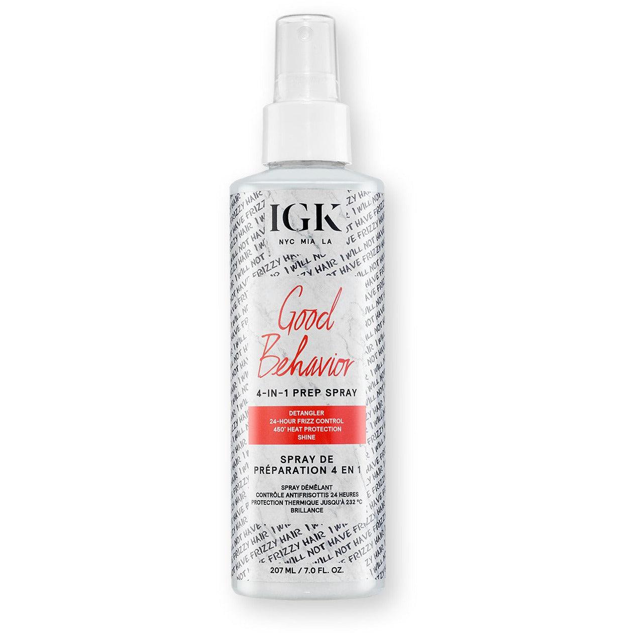 IGK GOOD BEHAVIOR 4-in-1 Prep Spray 7oz (Runway) - IGK Hair | Available at Studio 360 Salon, Chatham, NJ