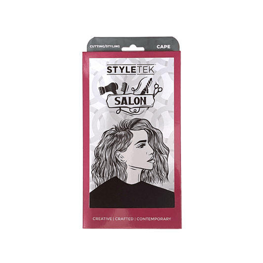 Styletek Solid Black Smooth Cutting Cape 45x60 (Runway) - Styletek | Available at Studio 360 Salon, Chatham, NJ