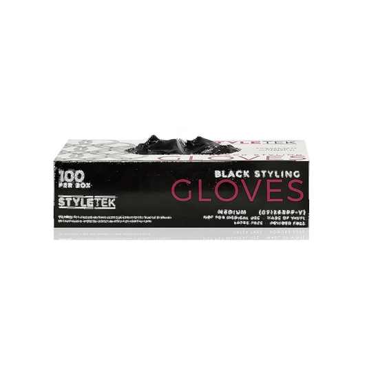 Styletek Black Powder Free Gloves 100ct (Runway) - Styletek | Available at Studio 360 Salon, Chatham, NJ