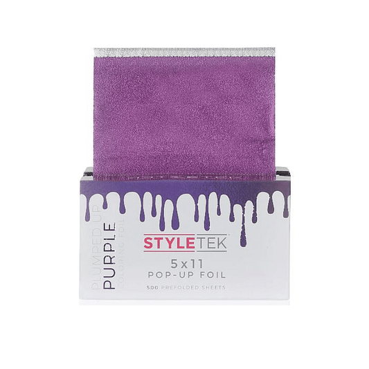 Styletek Plumped Up Purple Embossed Pop-Up Foil 500ct 5x11 (Runway) - Styletek | Available at Studio 360 Salon, Chatham, NJ
